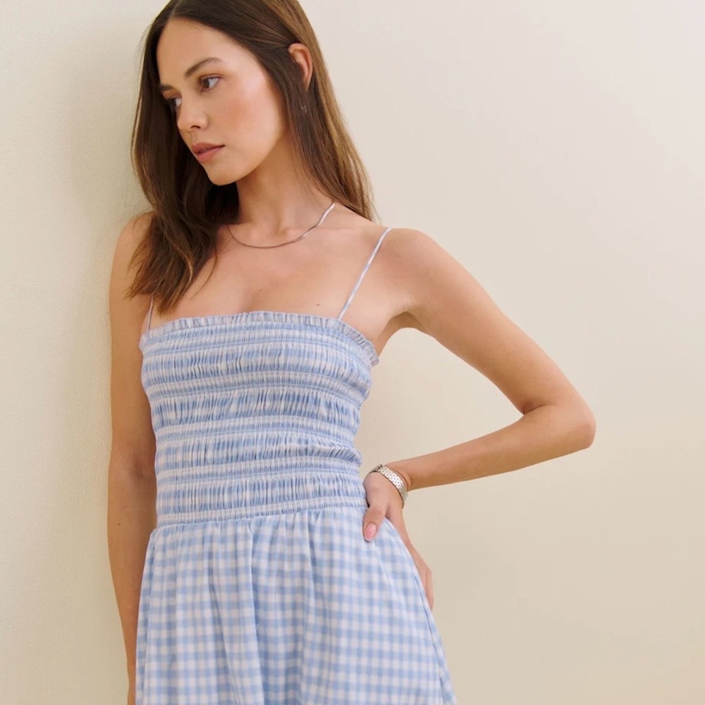 NWT! Reformation Kerrie Dress in Crystal Check, Size 8